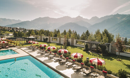 Outdoor pools at Hotel Fisserhof