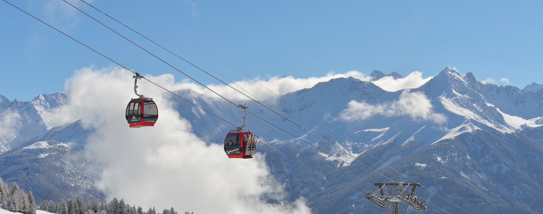 Gondel der Schönjochbahn im Skigebiet Serfaus-Fiss-Ladis in Tirol | © Sepp Mallaun