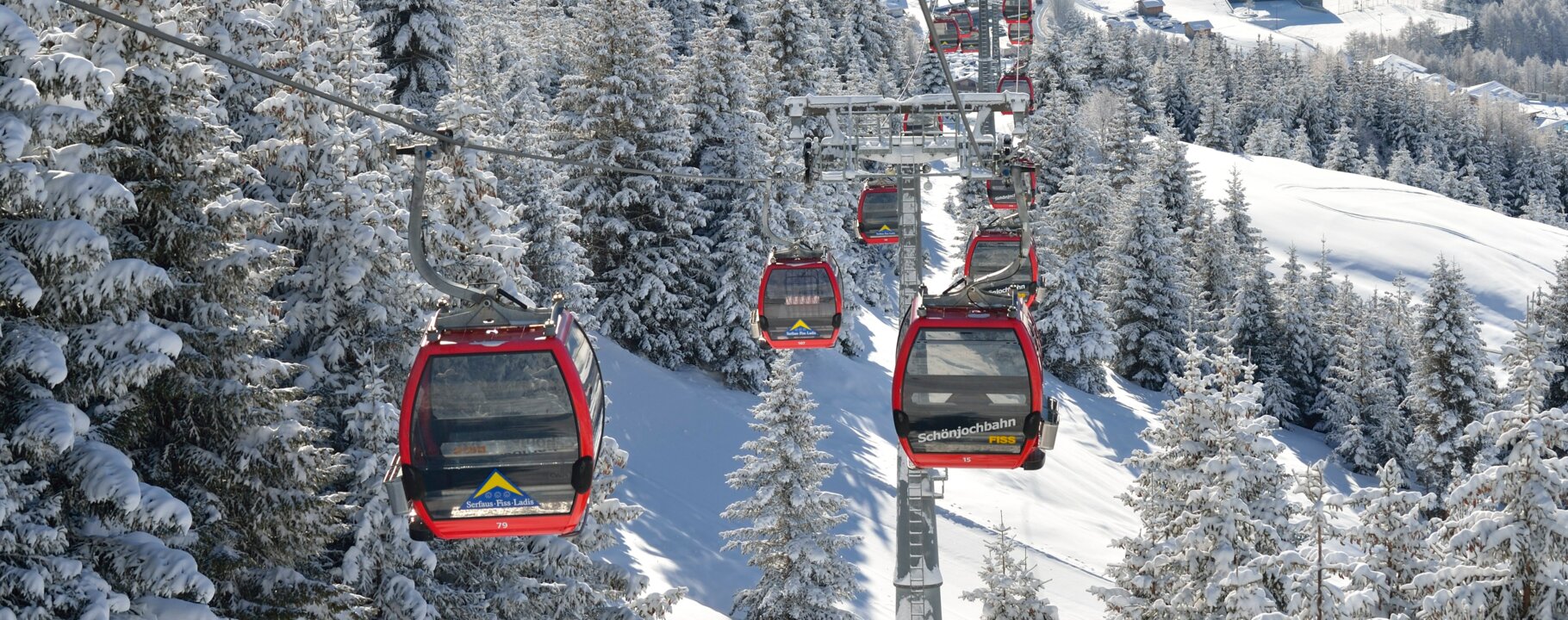 cable cars of Schönjochbahn in Serfaus-Fiss-Ladis