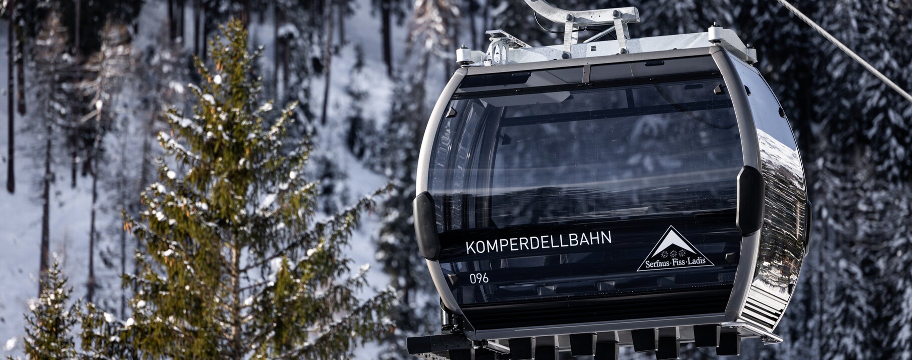 Doppelmayr-Gondel der neuen Komperdellbahn im Skigebiet Serfaus-Fiss-Ladis | © Seilbahn Komperdell GmbH