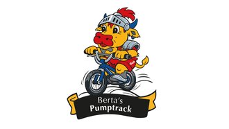 A cartoon bull in armor riding a bicycle.