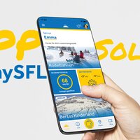 Anzeige der Rodelbahnen und Wetterinformationen in der mySFL-App.