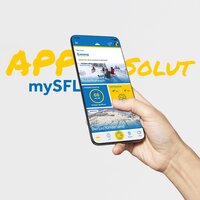 Das Bild zeigt die mySFL-App mit Funktionen für Rodelbahnen.
