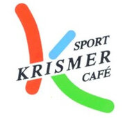 Logo featuring 'Krismer Café' text and sporty elements.