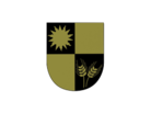 Das Wappen zeigt oben eine Sonne und unten zwei Weizenähren.