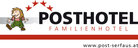 Logo des Posthotel Familienhotel mit einem Charakter.
