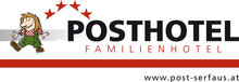 Logo of Posthotel Family Hotel featuring a character.