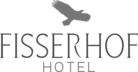 Logo des Fisserhof Hotels mit einem Vogel und stilisiertem Schriftzug.
