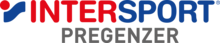 Logo of INTERSPORT PREGENZER, red and blue on a gray background.