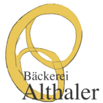 Logo of Bäckerei Althaler featuring yellow symbols and text.