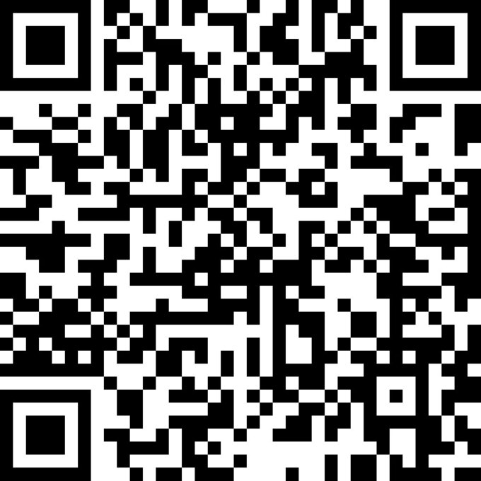 A QR code containing scannable information.