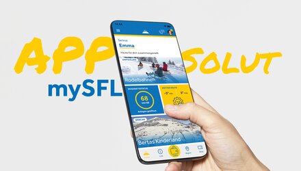 Displaying sledding slopes and weather information in the mySFL app.