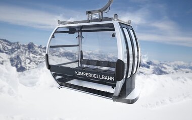 Doppelmayr-Gondel der neuen Komperdellbahn im Skigebiet Serfaus-Fiss-Ladis | © Seilbahn Komperdell GmbH