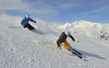 Skifahren in den Tiroler Bergen in Serfaus-Fiss-Ladis | © Serfaus-Fiss-Ladis