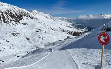 Die Böderkopfabfahrt ist eine rote Abfahrt im Skigebiet Serfaus-Fiss-Ladis in Tirol Österreich | © Serfaus-Fiss-Ladis Marketing GmbH