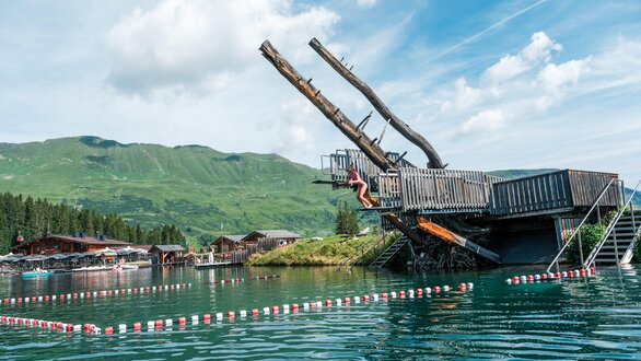 Jumping tower at Högsee lake