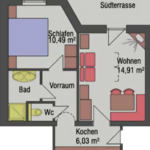 Bild von Appartement Nr. 5 / 1 Schlaf- + 1 Wohnraum / 40 m²