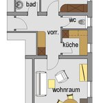 Bild von Apartment/1 Schlafraum/Dusche od. Bad,WC