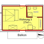 Bild von Apartment 3/Wohn-Schlafraum/Dusche, WC